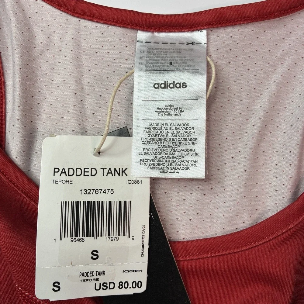 Adidas Aeroready Padded Basketball Compression Top Red Men's Size S Small IQ0881